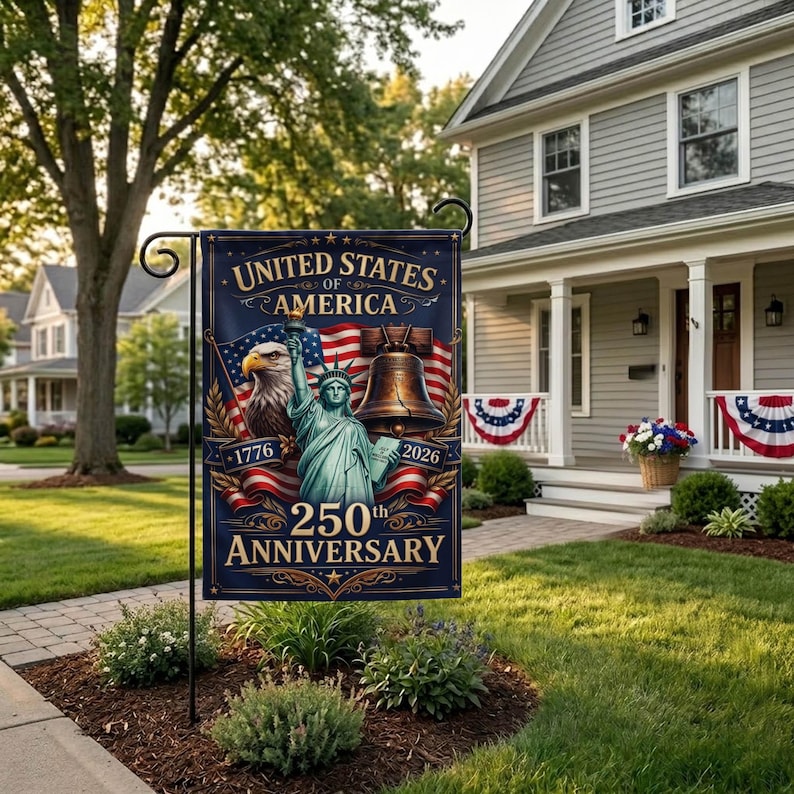 250th Anniversary Garden Flag, Patriotic 4th Of July Decorations