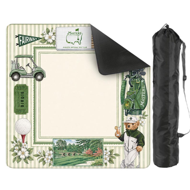 Personalized Golf Mahjong Mat, Masters Inspired Game Cover, Custom Monogram Gift