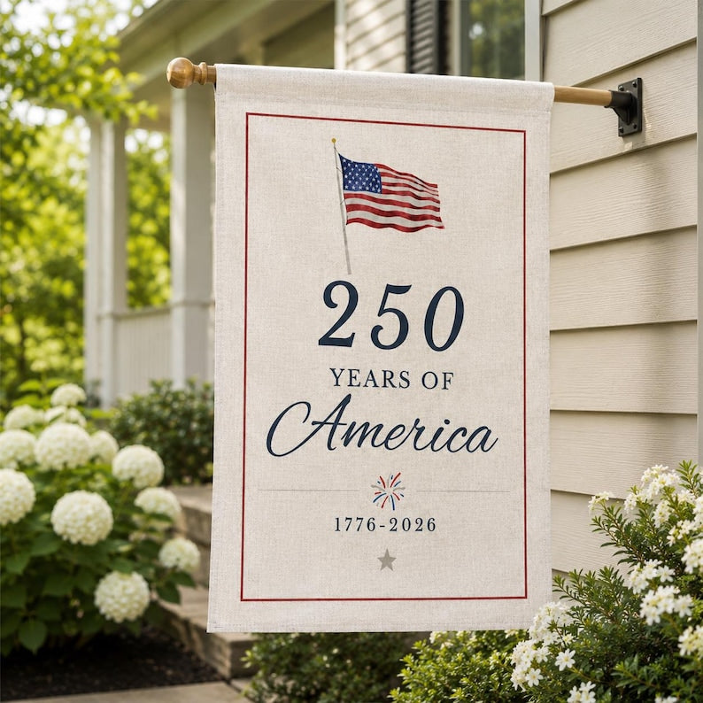 USA Patriotic Garden Flag, 250 Years of America Garden Flag, 4th of July Decor