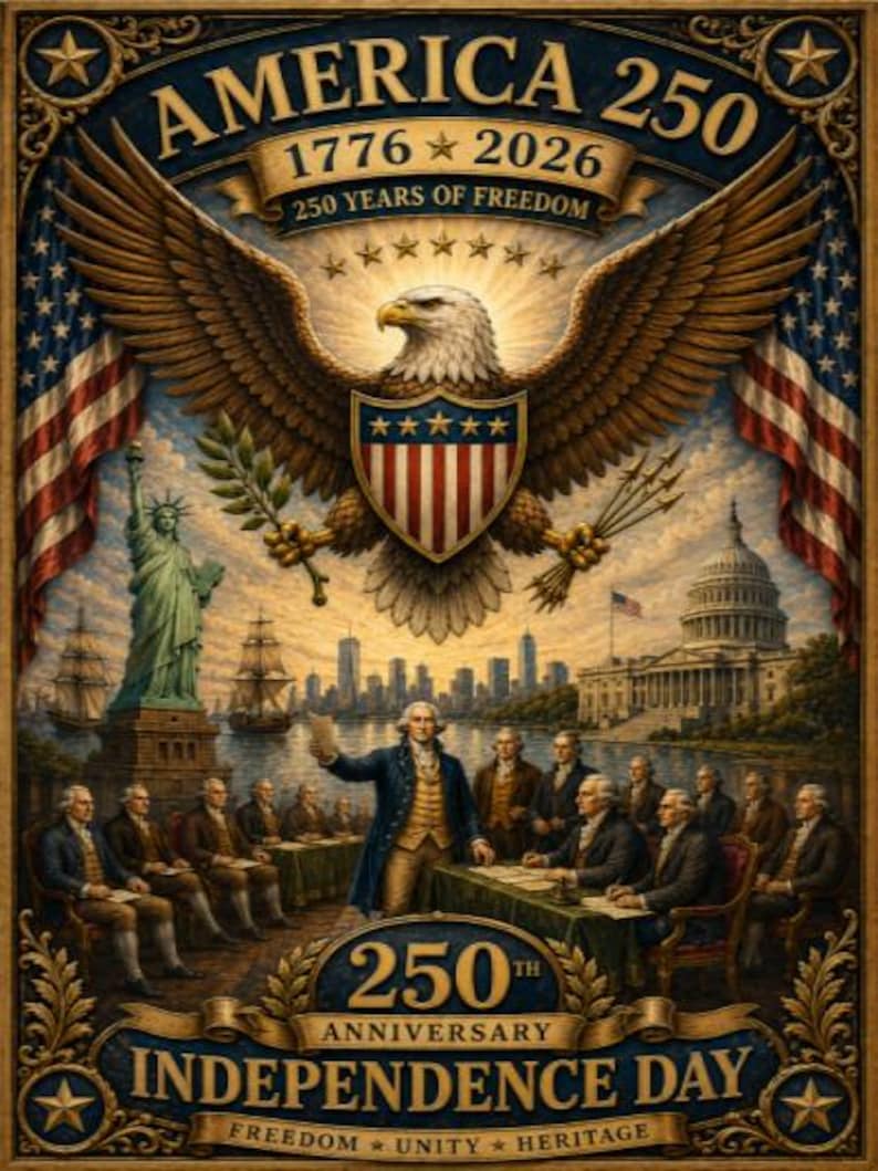 America 250th Anniversary Puzzle 4th of July Gift | Independence Day Decor