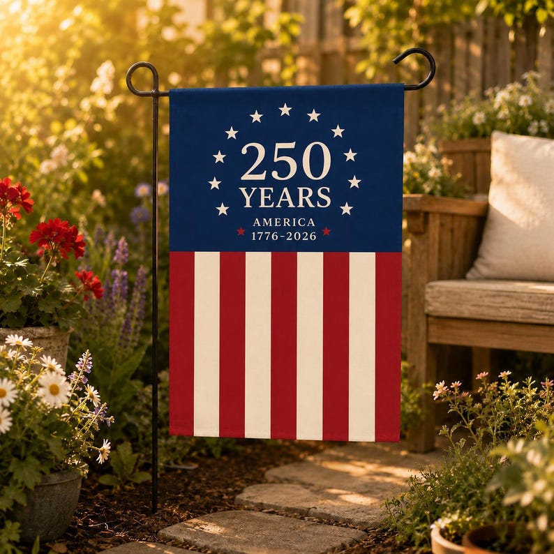 America 250th Anniversary Garden Flag, Patriotic Independence Day Flag