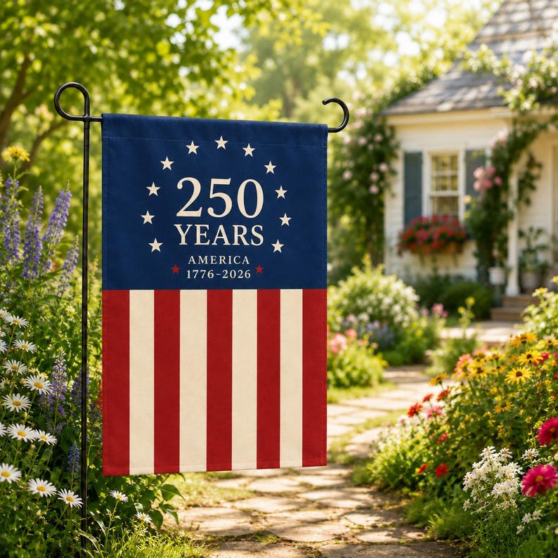 America 250th Anniversary Garden Flag, Patriotic Independence Day Flag