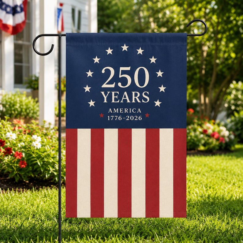 America 250th Anniversary Garden Flag, Patriotic Independence Day Flag