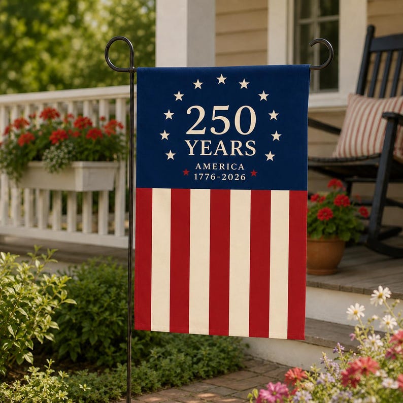 America 250th Anniversary Garden Flag, Patriotic Independence Day Flag