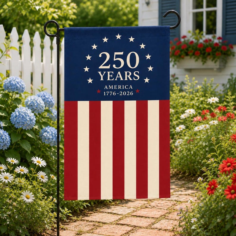 America 250th Anniversary Garden Flag, Patriotic Independence Day Flag