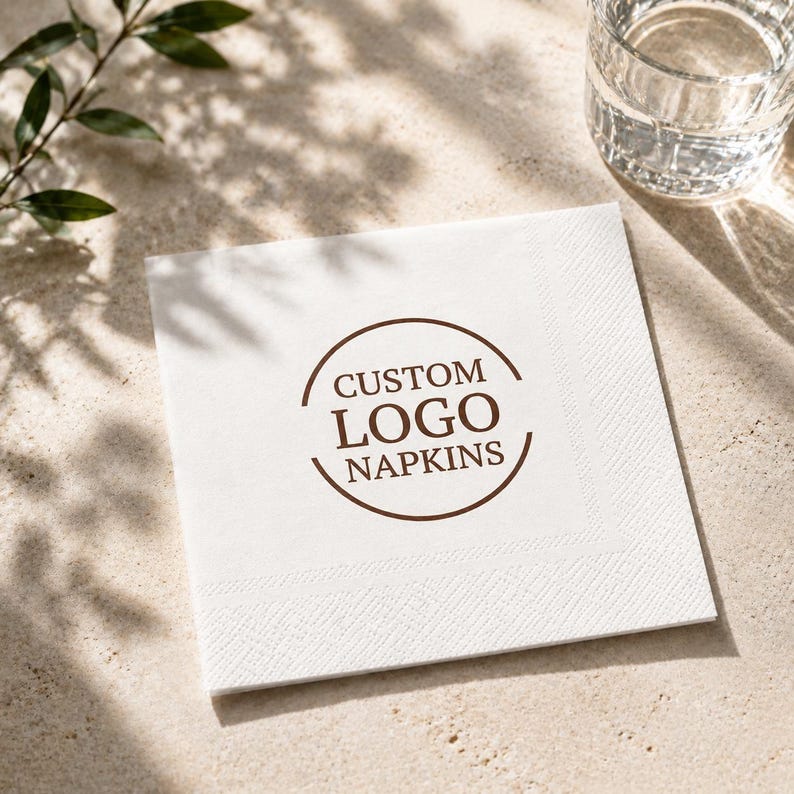 Custom Wedding Napkins with Text, Personalized Wedding Cocktail Napkins for Engagement