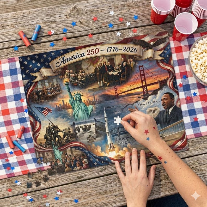 America 250 Patriotic Collage Puzzle