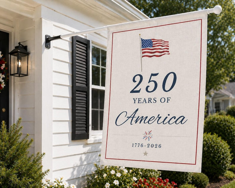 USA Patriotic Garden Flag, 250 Years of America Garden Flag, 4th of July Decor