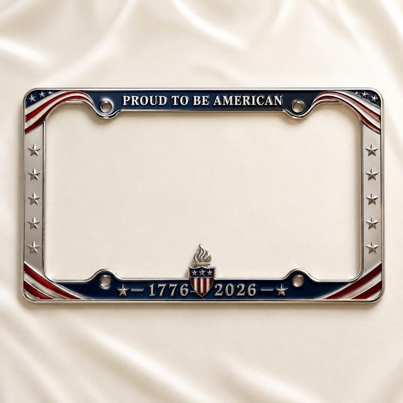 2pcs USA 250th Anniversary License Plate Frame, Patriotic Car, 1776 2026 Gift