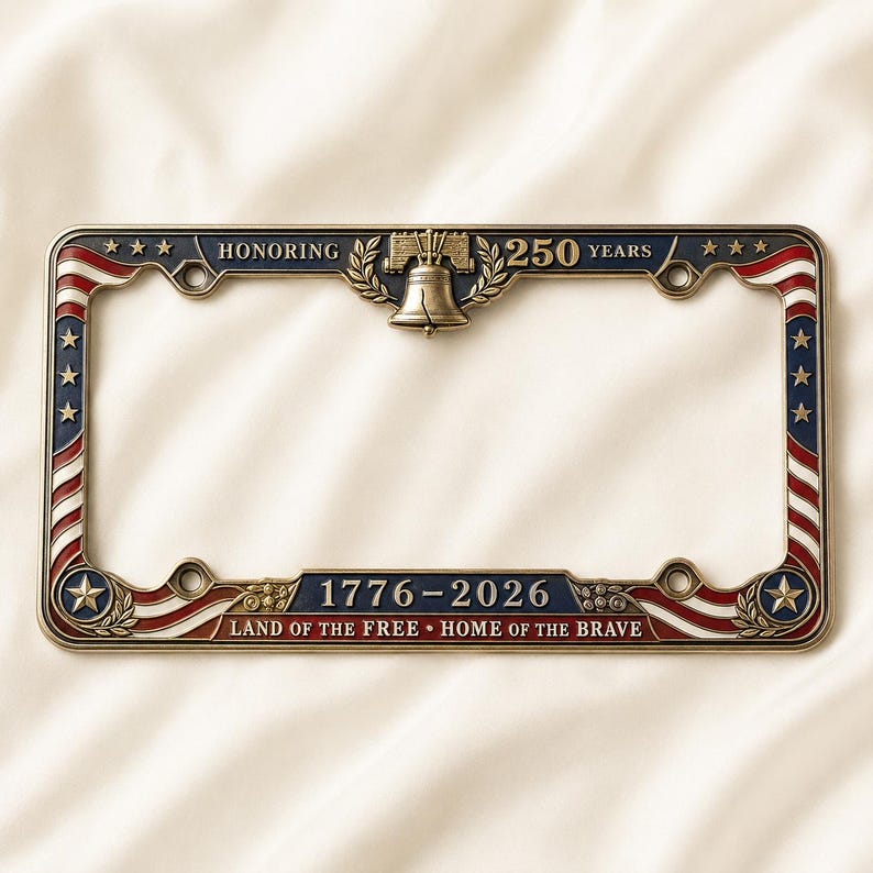 2pcs USA 250th Anniversary License Plate Frame, Patriotic Car, 1776 2026 Gift