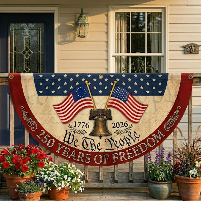 250th Anniversary Banner, We The People Banner, 1776 2026 Liberty Bell Banner