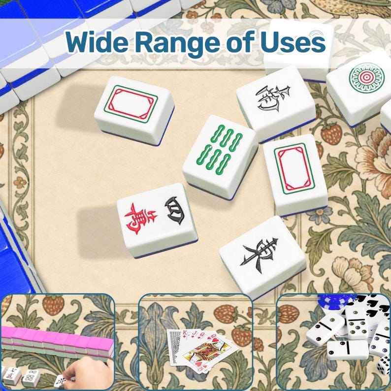 William Morris Inspired Mahjong Mat, Arts and Crafts Thrush & Strawberry Game Mat, Victorian Botanical Non Slip Mat