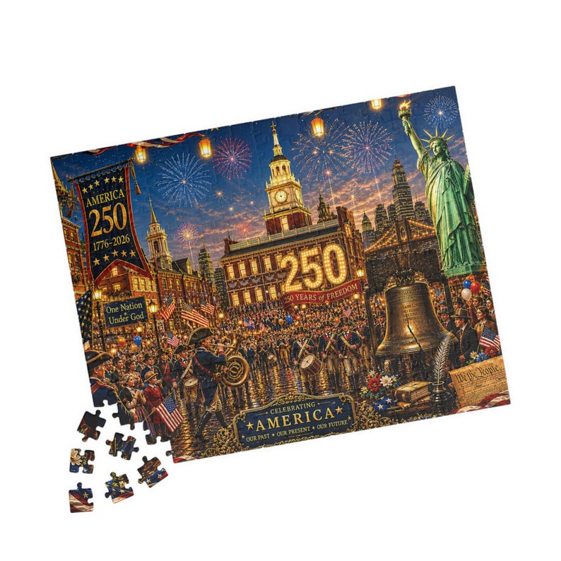America 250th Collectible Puzzle, Patriotic Fourth of July USA Celebration Jigsaw