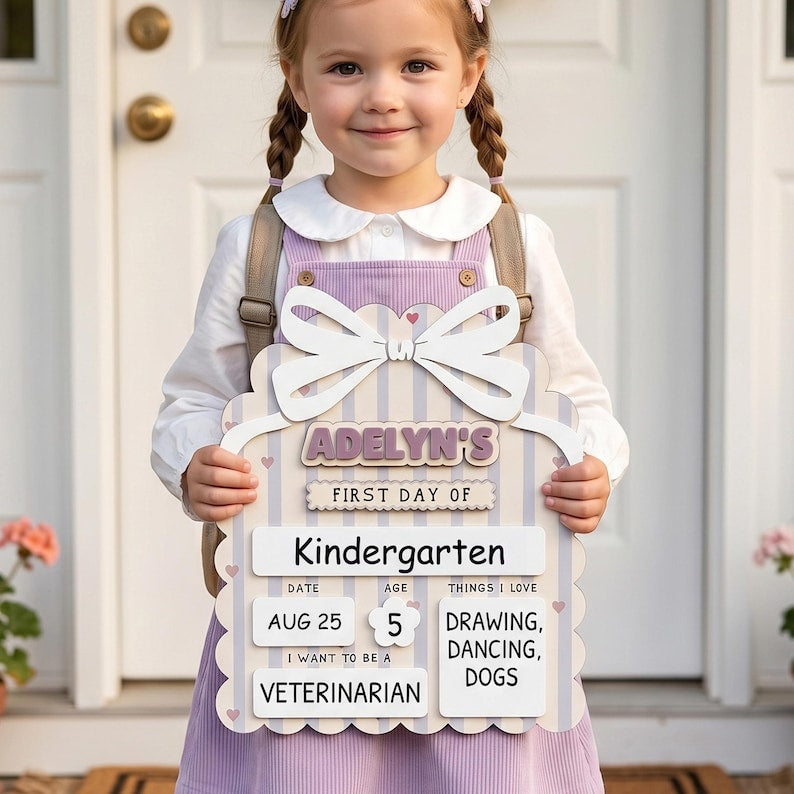 First Day Of School Board, Back To School Sign, Custom Name Sign, Reusable Dry Erase Board