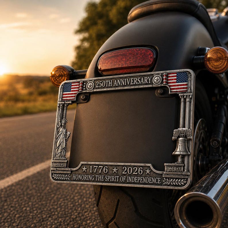 250th Anniversary Commemorative License Plate Frame - 1776-2026 Patriotic Car Accessory