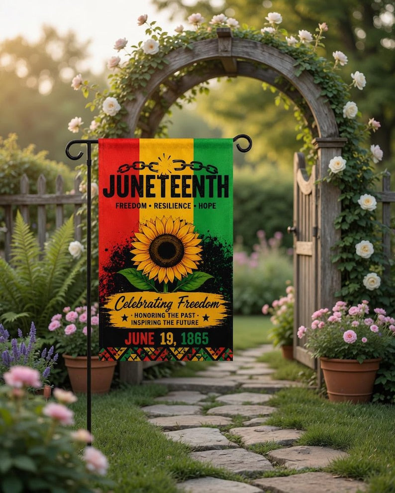 Juneteenth Garden Flag, Freedom Resilience Hope Flag, Black History Month Outdoor Decor