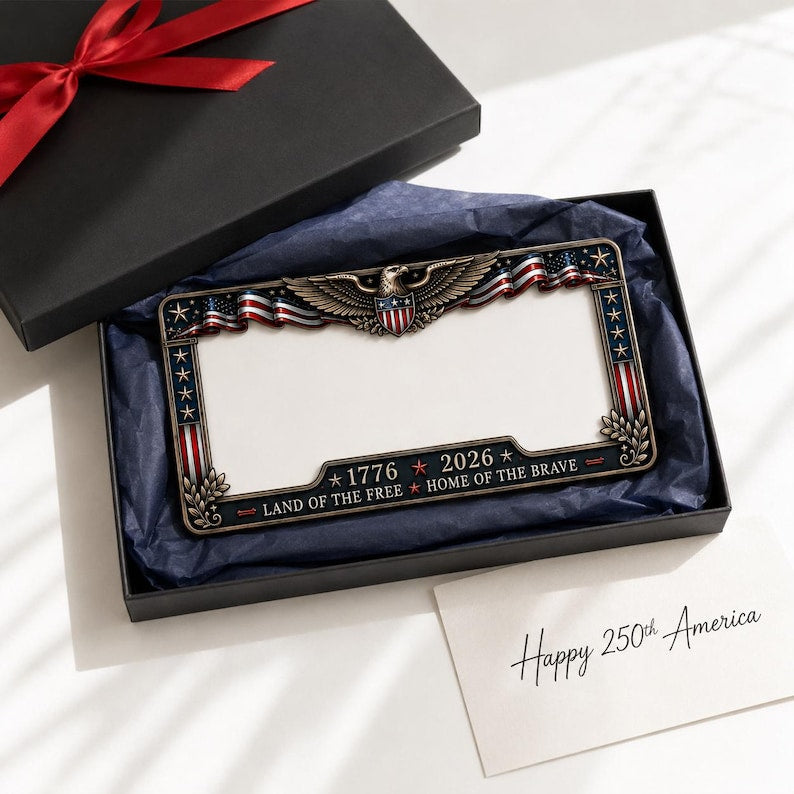 2pcs 250th Anniversary Commemorative License Plate Frame - 1776-2026 Patriotic Car Accessory