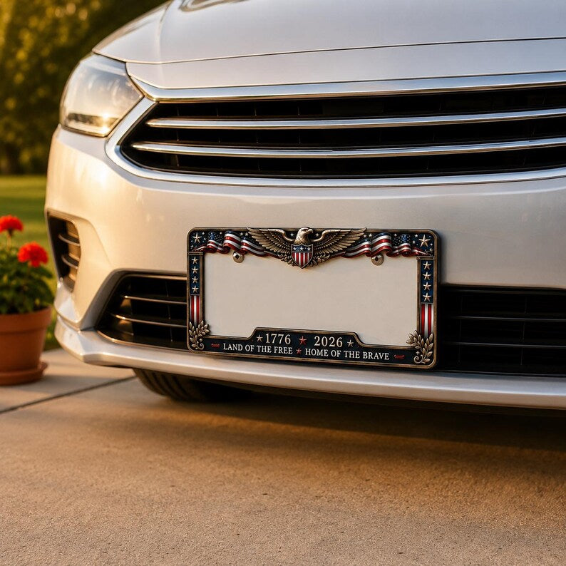 2pcs 250th Anniversary Commemorative License Plate Frame - 1776-2026 Patriotic Car Accessory