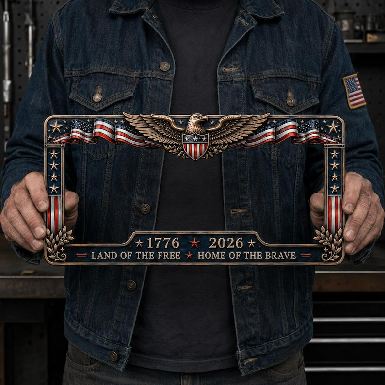 2pcs 250th Anniversary Commemorative License Plate Frame - 1776-2026 Patriotic Car Accessory