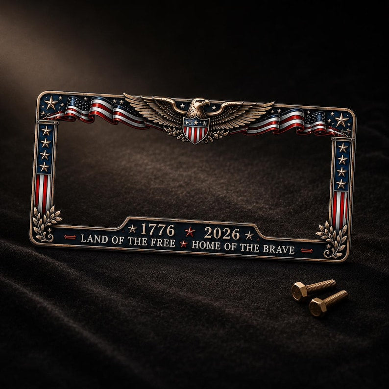 2pcs 250th Anniversary Commemorative License Plate Frame - 1776-2026 Patriotic Car Accessory