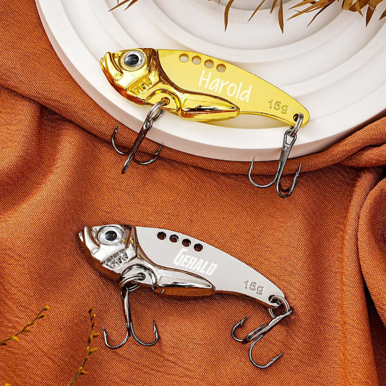 Custom Engraved Name Lure Gift Set with Box, Fishing Gift, Fishing Retirement Gift