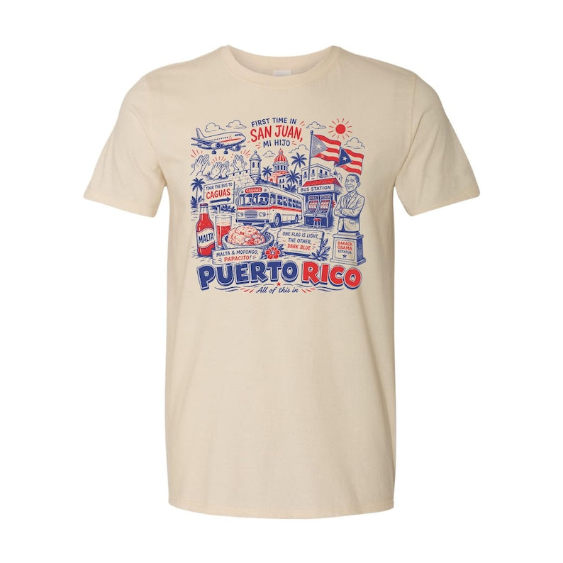 First Time In San Juan Puerto Rico T-Shirt - PR Viral Meme Video Song Vacation