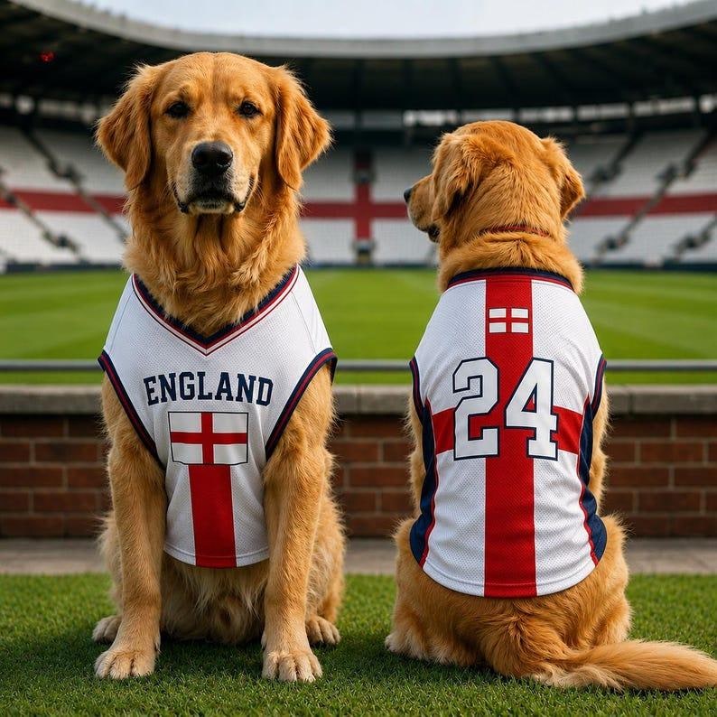 Personalized England Mesh Pet Soccer Jersey, England Soccer Outfit for Dogs Cats