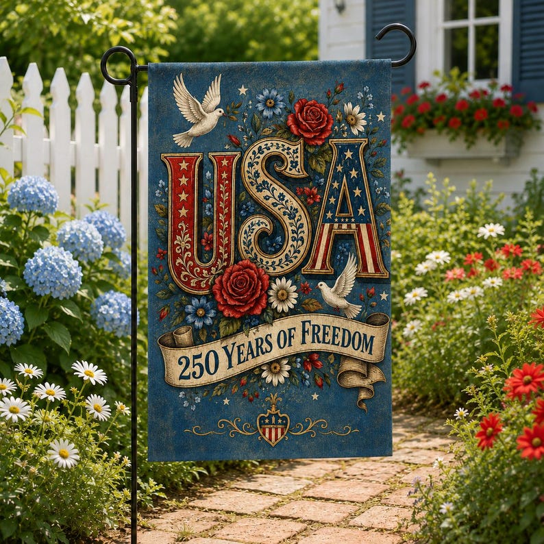 250 Years of Freedom Patriotic Yard Flag, 1776-2026 America Outdoor Decor