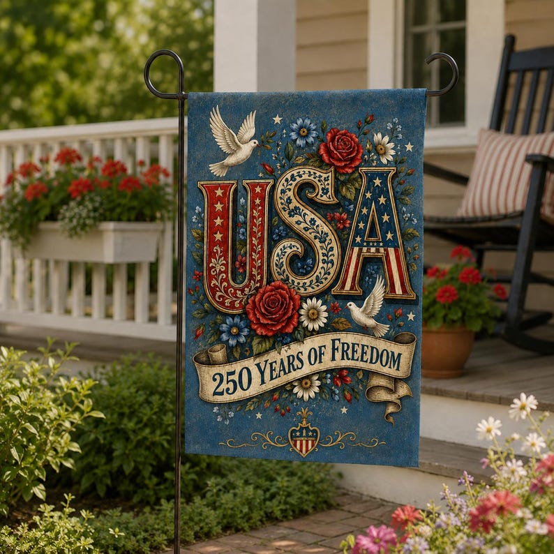 250 Years of Freedom Patriotic Yard Flag, 1776-2026 America Outdoor Decor