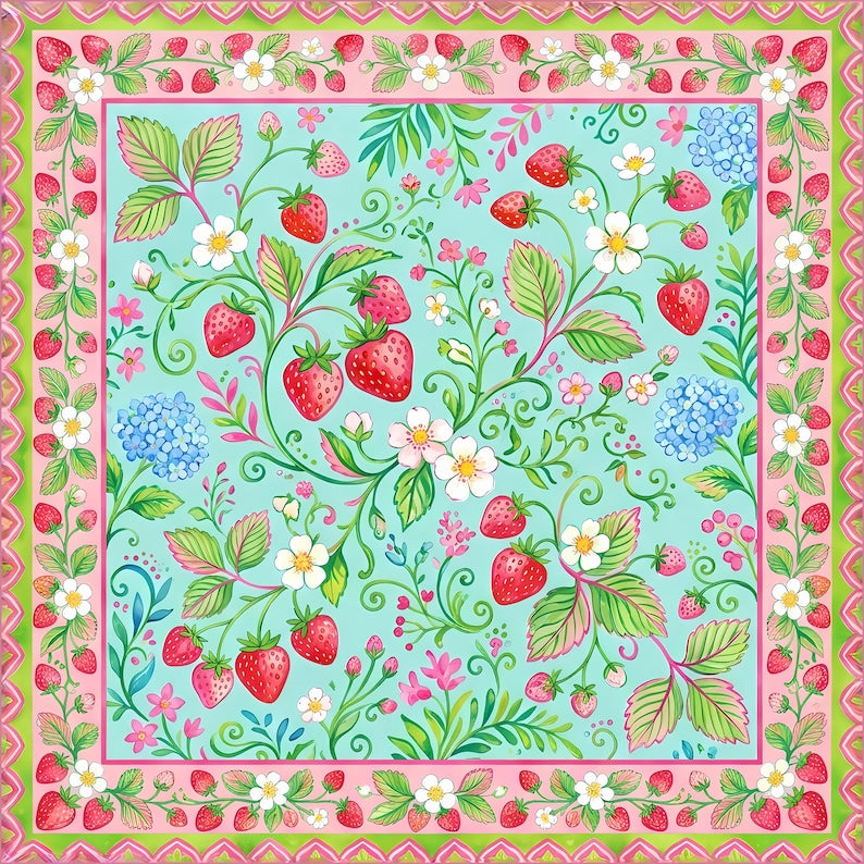 Vintage Botanical Rabbit Mahjong Mat, William Morris Style Floral Playmat, Extra Thick Nonslip Table Cover