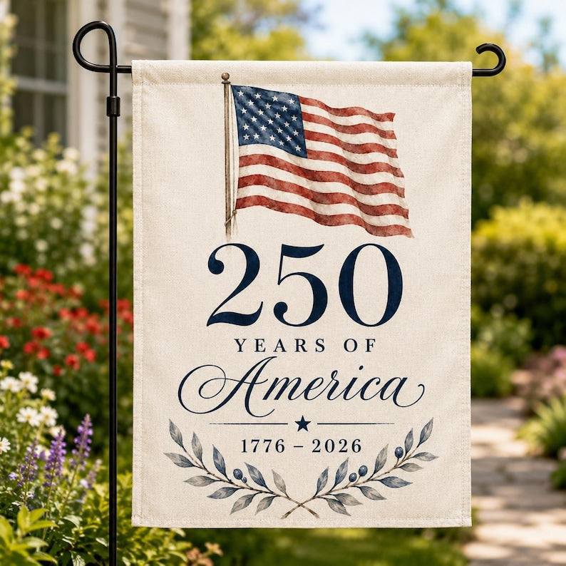 America 250 Garden Flag, Fourth of July Patriotic Garden Flag