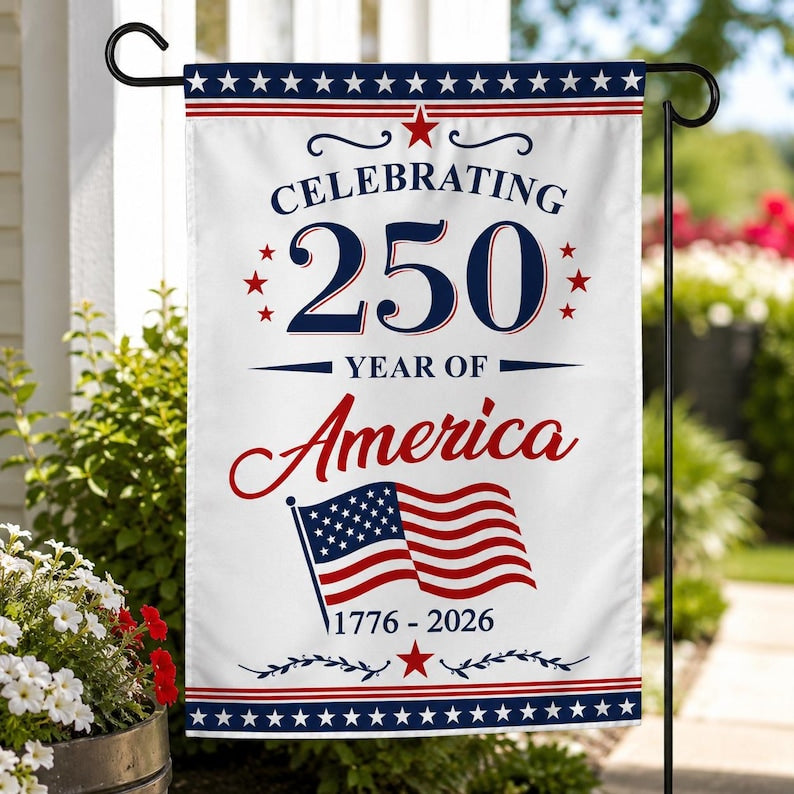 250th America Anniversary Garden Flag, Patriotic 1776-2026 Yard Flag