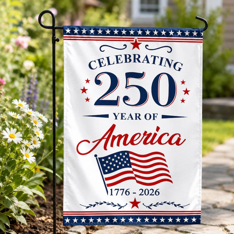 250th America Anniversary Garden Flag, Patriotic 1776-2026 Yard Flag