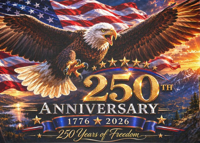 250th Anniversary Bald Eagle American Flag Puzzle | 1776 2026 Patriotic Jigsaw