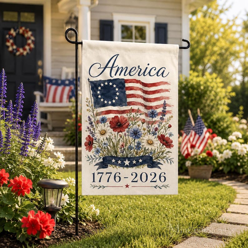 USA 250th Anniversary Garden Flag 1776-2026 Patriotic American Yard Flag