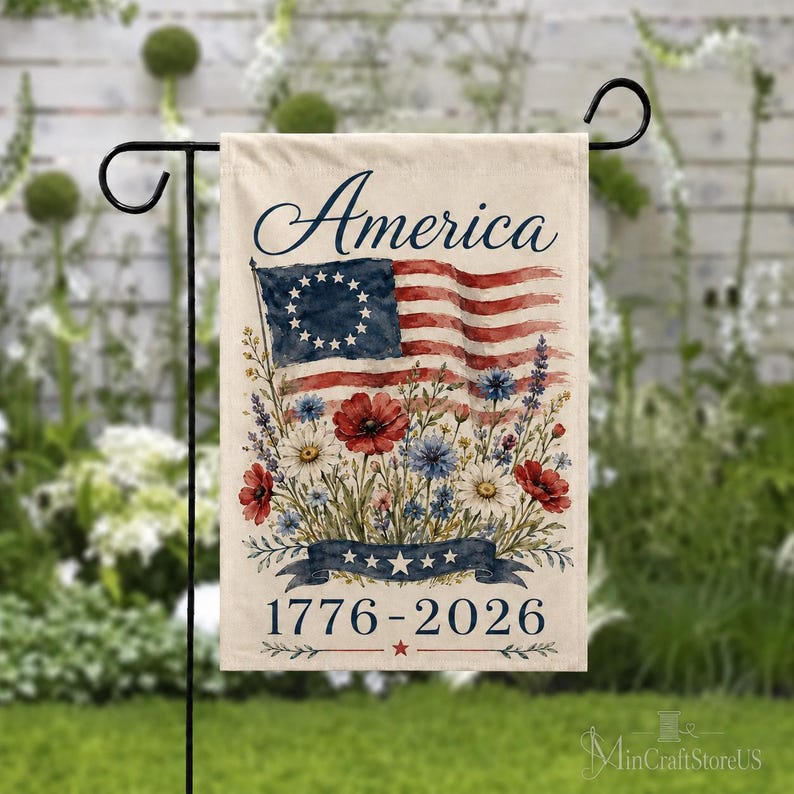 USA 250th Anniversary Garden Flag 1776-2026 Patriotic American Yard Flag
