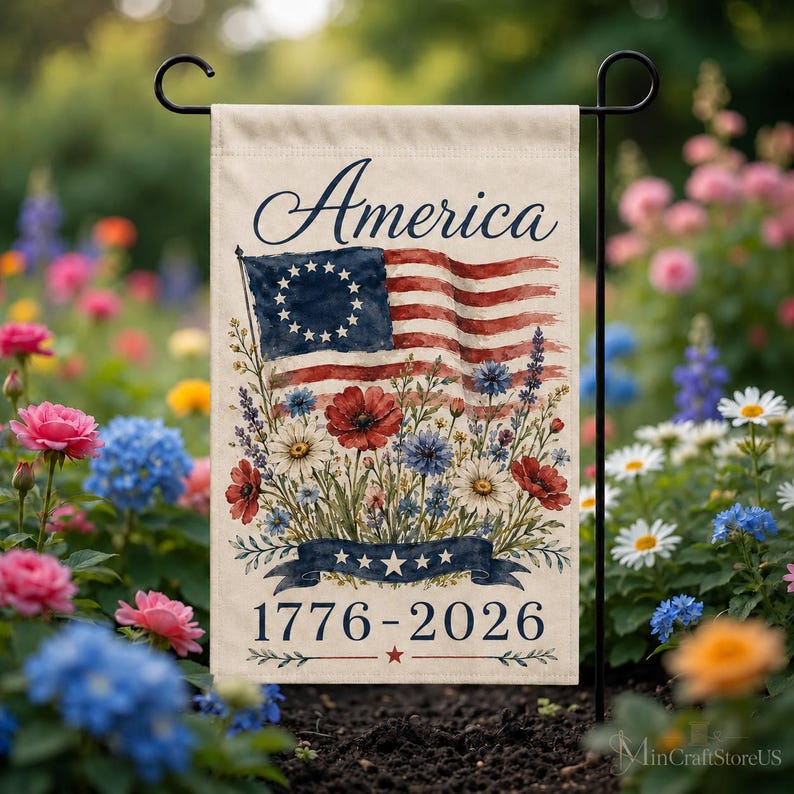 USA 250th Anniversary Garden Flag 1776-2026 Patriotic American Yard Flag