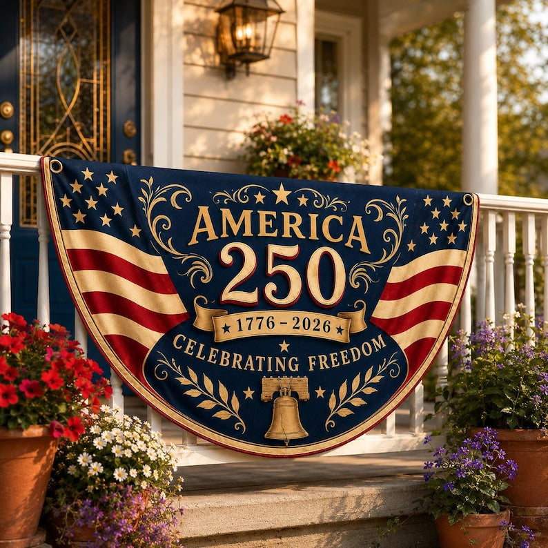 America 250th Anniversary Banner, Fourth of July Outdoor Decor, USA 1776 2026 Banner