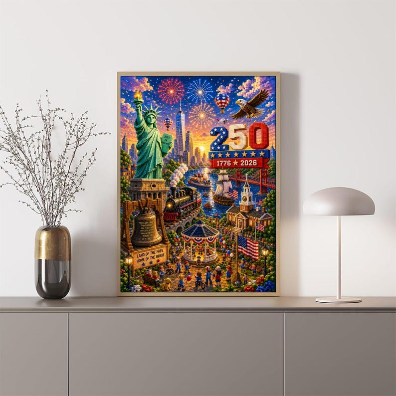 America 250 Puzzle, Family Jigsaw, 1776–2026 Gift