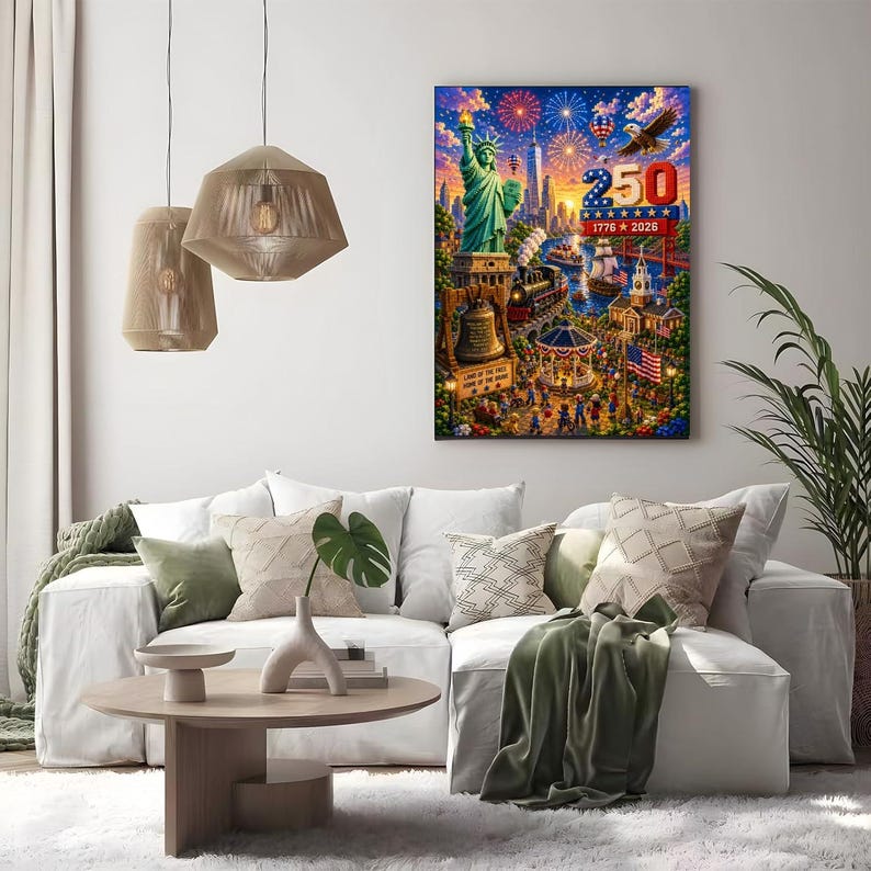 America 250 Puzzle, Family Jigsaw, 1776–2026 Gift