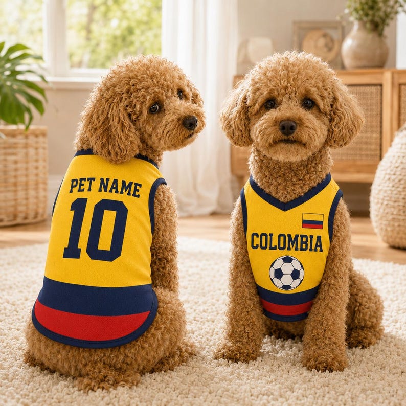Personalized Pet Soccer Jersey, Custom Dog Cat Football Shirt with Name Number