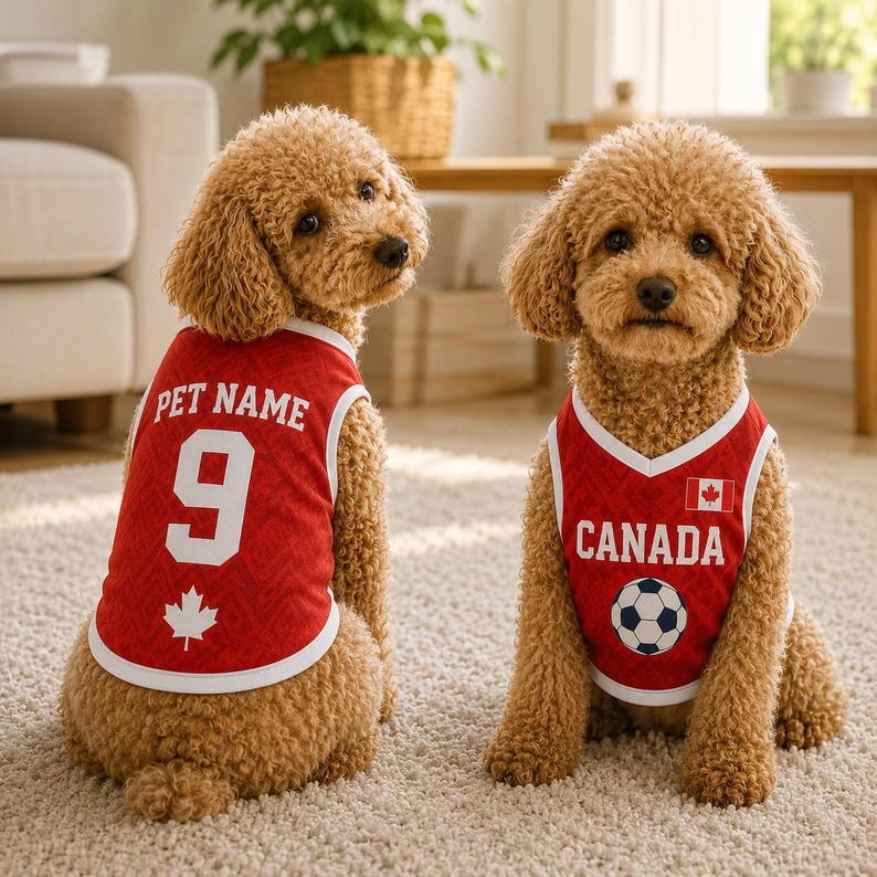 Personalized Pet Soccer Jersey, Custom Dog Cat Football Shirt with Name Number