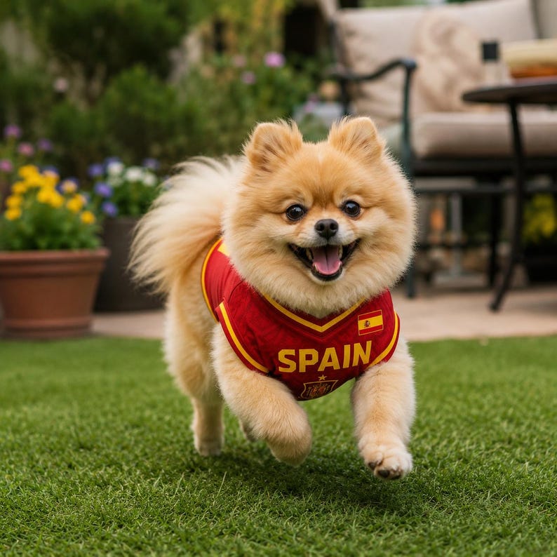 Personalized Spain Dog Jersey, Custom Pet Football Shirt with Name Number