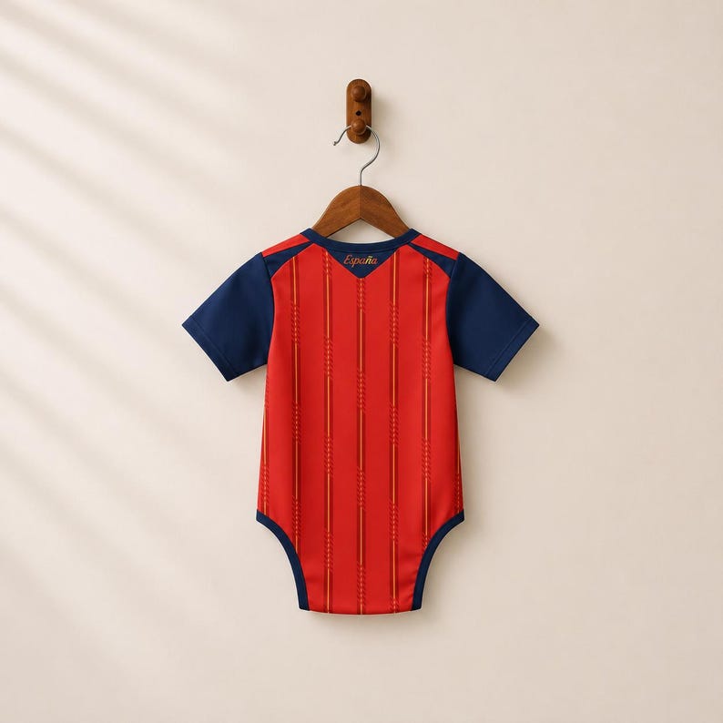 Personalized Spain Baby Soccer Romper | Custom Name & Number