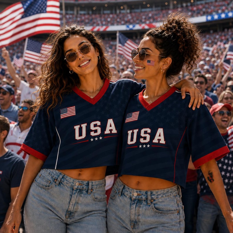 USA Crop Top Soccer Jersey America Supporter