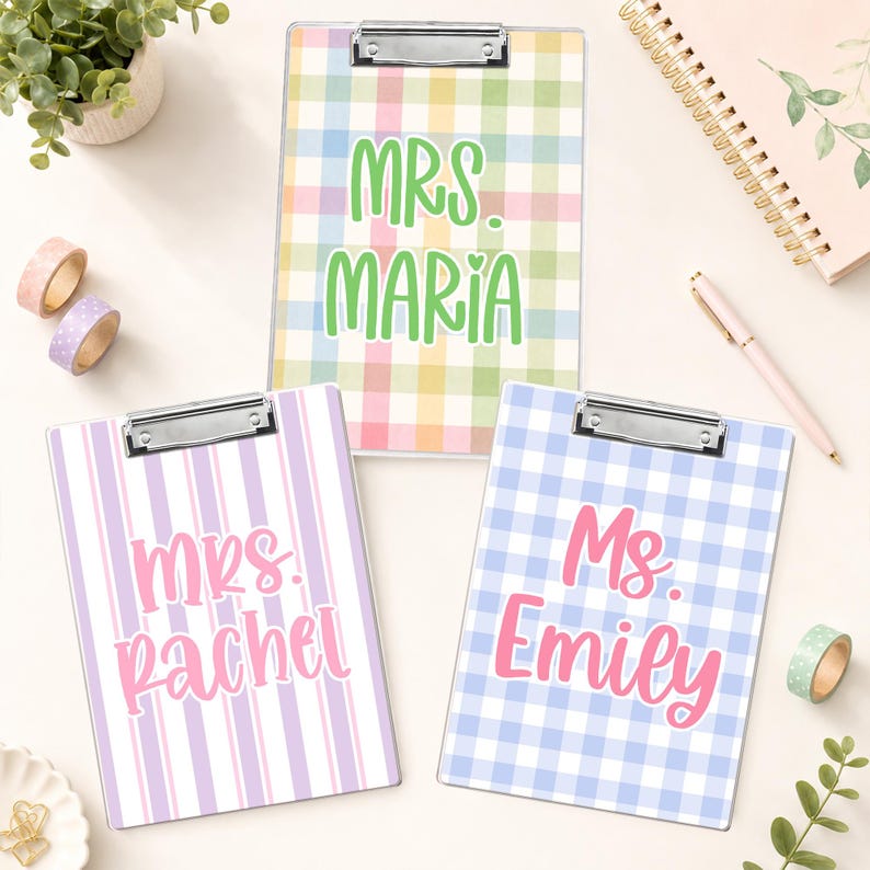 Custom Vintage Floral Teacher Acrylic Clipboard: Personalized Back To School Teacher Gift