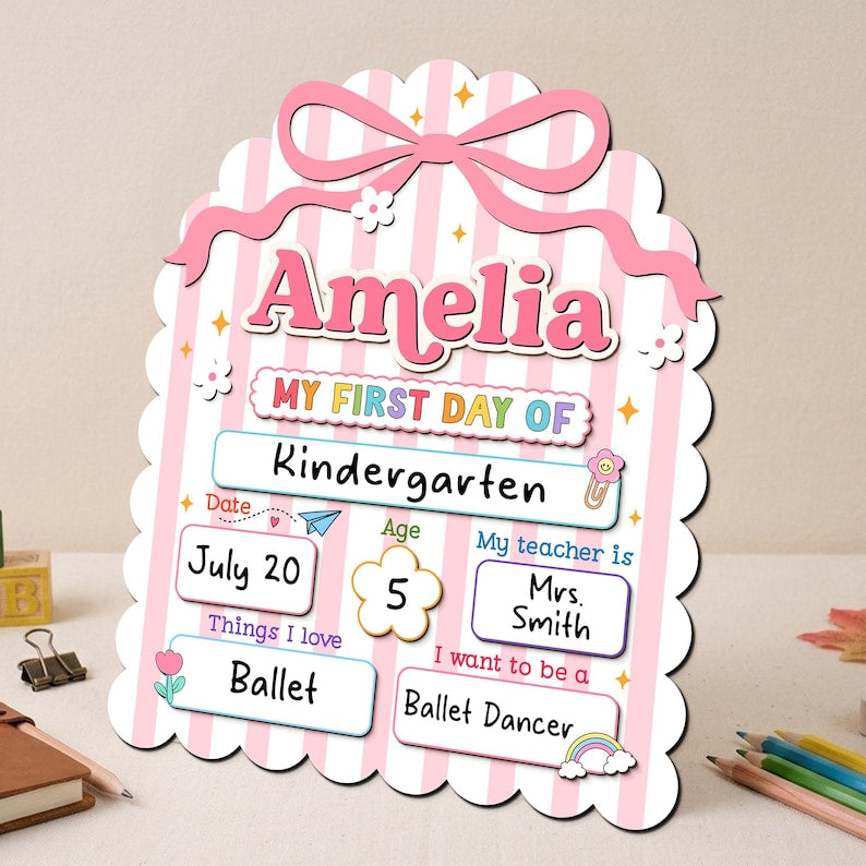 Customized Back to School Sign, First Day of School Sign, Last Day of School Sign