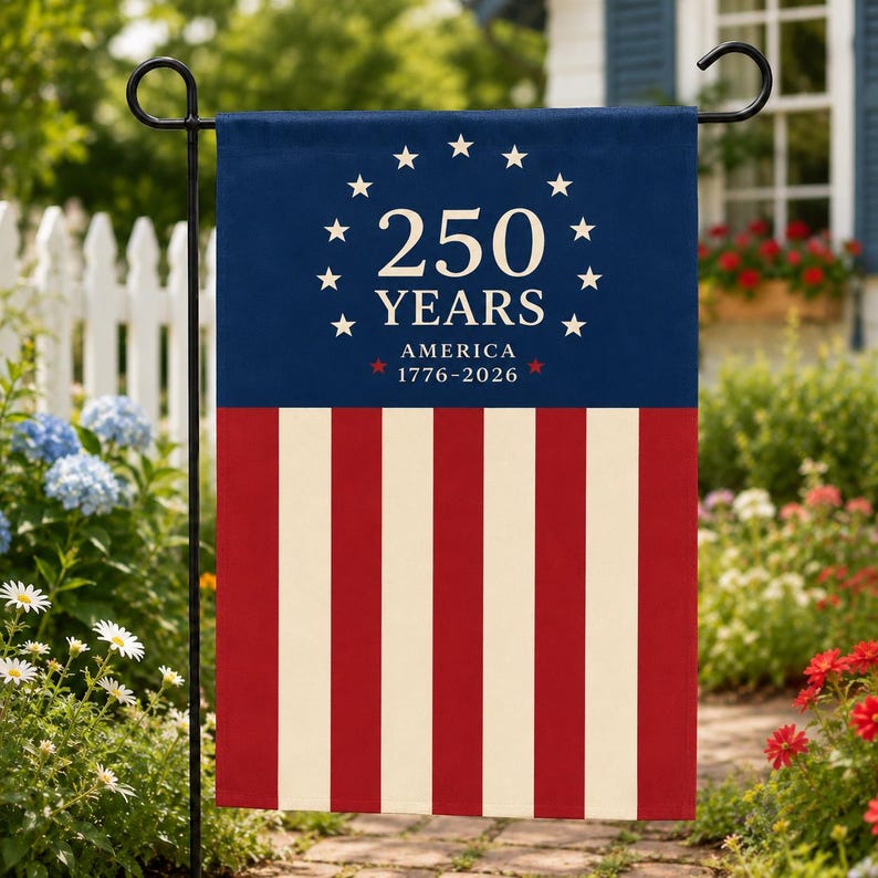America 250th Anniversary Garden Flag, Patriotic Independence Day Flag