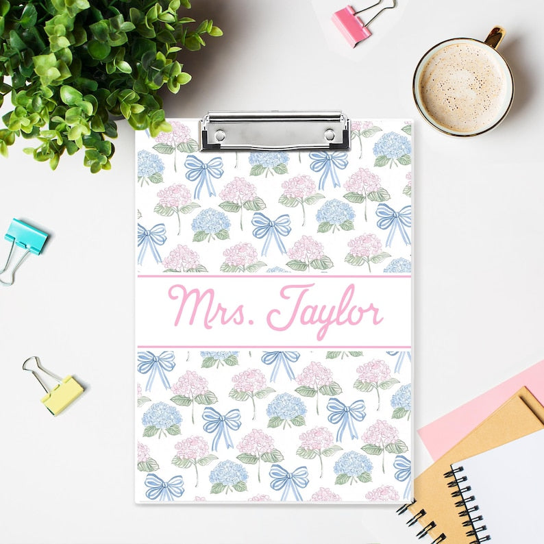 Custom Vintage Grandmillennial Floral Teacher Acrylic Clipboard: Back To School Teacher Gift