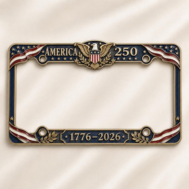2pcs USA 250th Anniversary License Plate Frame, Patriotic Car, 1776 2026 Gift